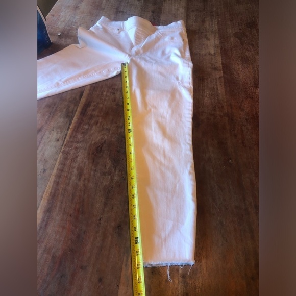 SPANX Jean-ish White Distressed Raw Hem Jeans - Picture 10 of 16